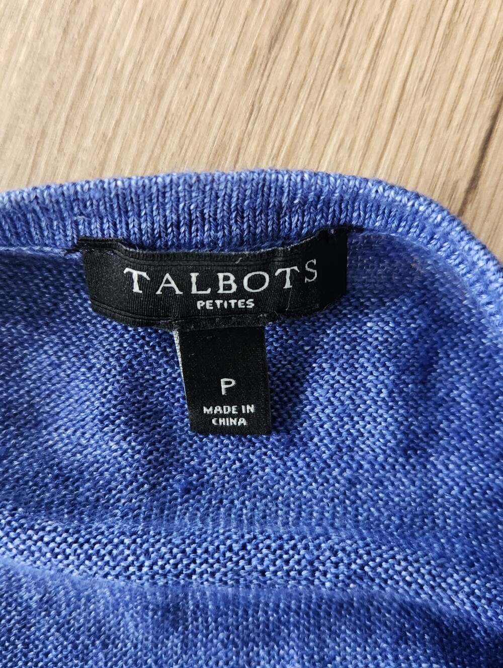 Talbots Periwinkle Split-Neck Tie-Sleeve Knit Top - Picture 4 of 5